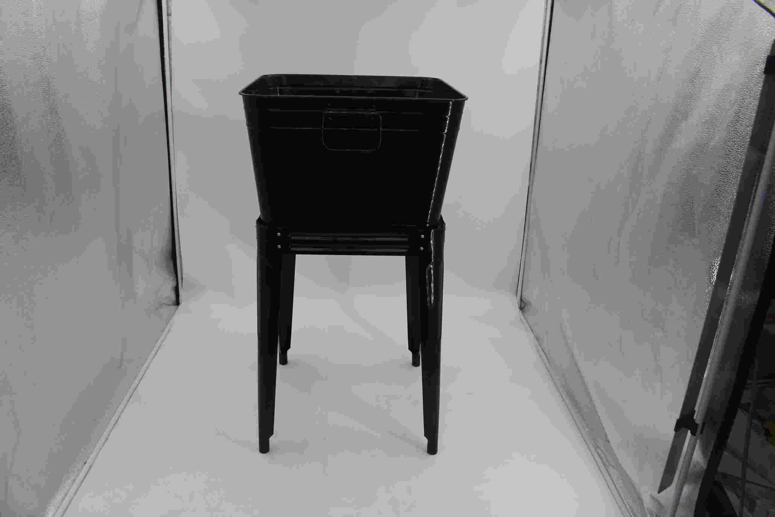 Customizable Black Square Galvanized Ice Bucket and Stand (5).jpg